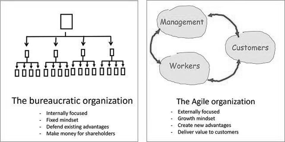 Bureaucratic Organisation vs Agile Organisation